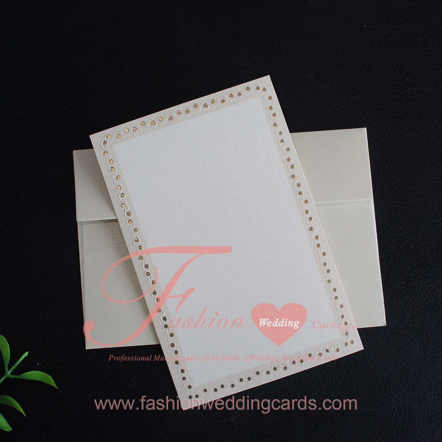 Simple Wedding Invitation Card Template with Gold Foiling